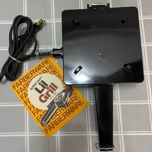 Vintage Lil Grill By Farberware Super Fast Sandwich Maker Grills Toasts Portable - Picture 4 of 8